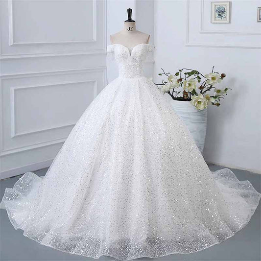 Off The Shoulder Wedding Dresses for Bride Fall / Winter Wedding