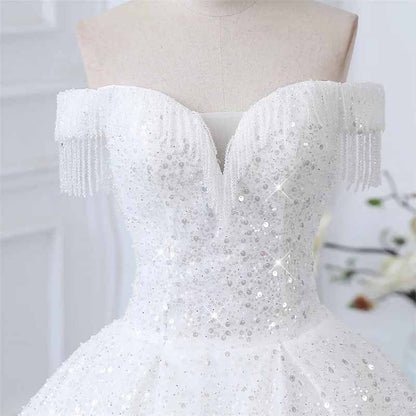 Off The Shoulder Wedding Dresses for Bride Fall / Winter Wedding