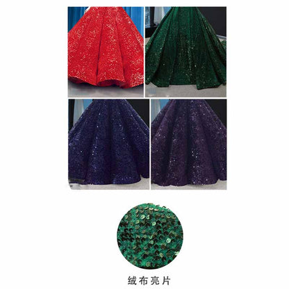 Off The Shoulder Sparkly Sequined Ball Gowns