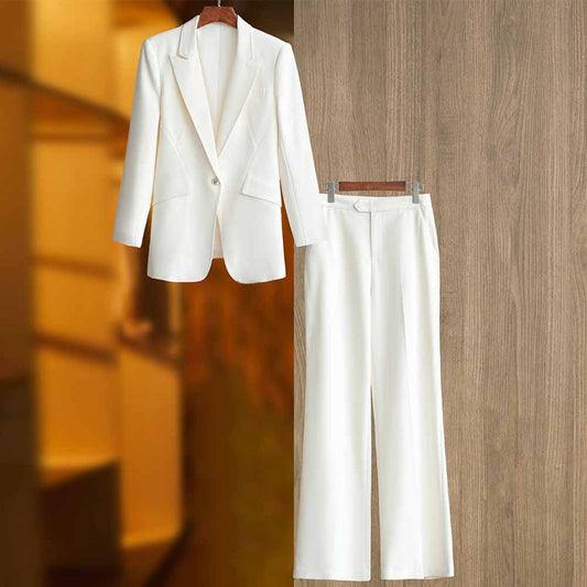 Wide-Leg Pantsuit One Button Formal Business Suit