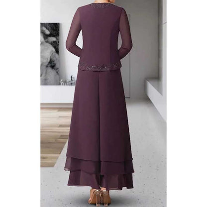 Pantsuits Lace Mother of The Bride Jumpsuits Chiffon Wedding Guest Suit