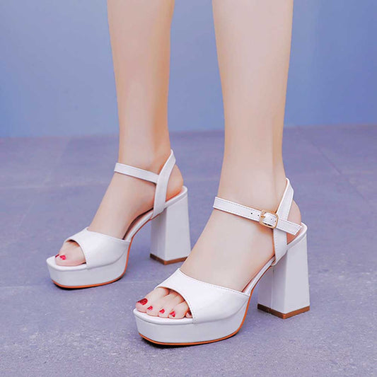 Platform Wedding Shoes Chunky Bridal Shoes Party Heels