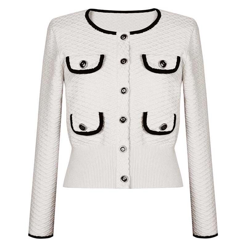 Tailored Button-Up Cardigan Jacket Wide-Leg Pantsuits