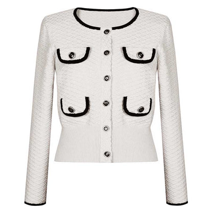 Tailored Button-Up Cardigan Jacket Wide-Leg Pantsuits