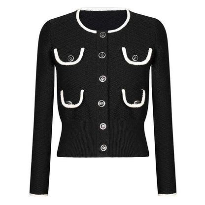 Tailored Button-Up Cardigan Jacket Wide-Leg Pantsuits