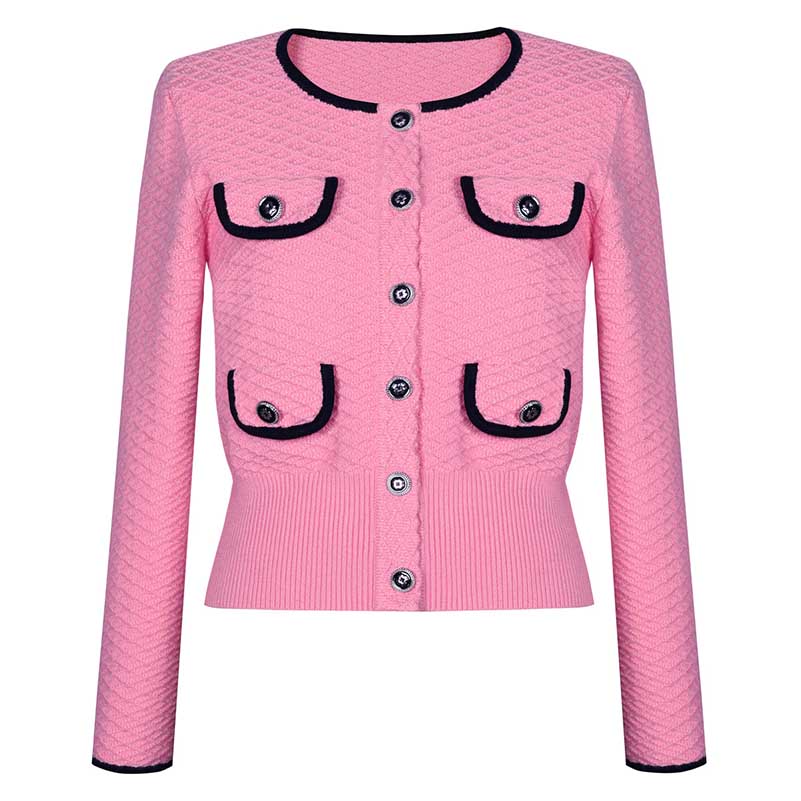Tailored Button-Up Cardigan Jacket Wide-Leg Pantsuits
