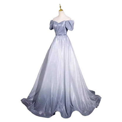 Sparkly Off The Shoulder Gradient Prom Dress Princess Dress
