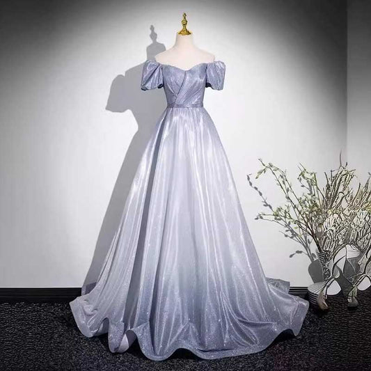 Sparkly Off The Shoulder Gradient Prom Dress Princess Dress