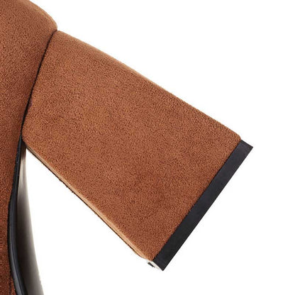 Women's Knee-Length Suede Boots | Chunky Heel & Timeless Style