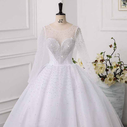 Sweetheart Wedding Dresses for Bride Tulle Bridal Gowns Fall / Winter Wedding
