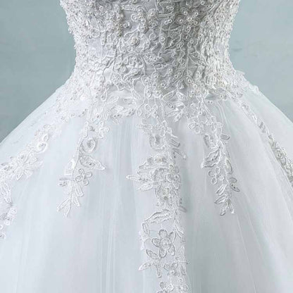 Vintage Custom Sleeveless Tulle Wedding Dresses With Appliques