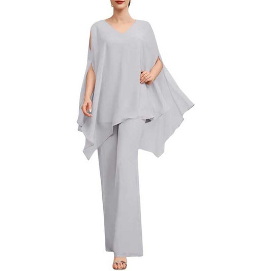 Wedding Guest Pant Suit 2 Piece Set Formal Chiffon Evening Party Outfit
