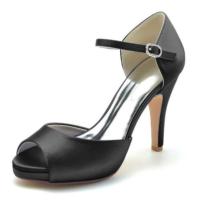 3.94" Platform Bridal Shoes Prom Shoes Ankle Strap Buckle Dress Shoes