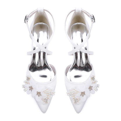Wedding Shoes Satin Block Heel Wedding Heels Bridesmaid Shoes