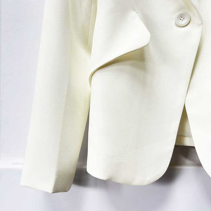 Rhinestone-Embellished White Pantsuit | One-Button Blazer for Events