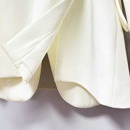 Rhinestone-Embellished White Pantsuit | One-Button Blazer for Events
