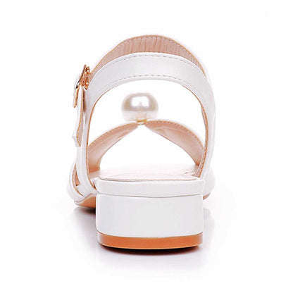 Wedding Shoes Peep Toe Low Heeled Sandals