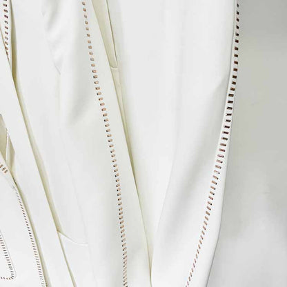 One Button Pantsuit Scarf Embellished Oversized Pant Suit For Wedding