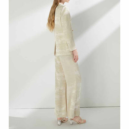 Wide Leg Pantsuit Elegant Business Wedding Formal Suit
