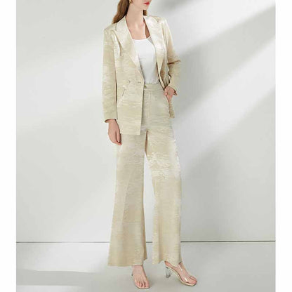 Wide Leg Pantsuit Elegant Business Wedding Formal Suit