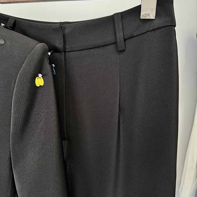 Sequin Embellished Pantsuit Black Slim Fit Suit For Formal Event