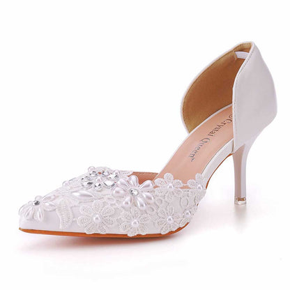 Wedding Shoes Closed Toe Mid-Heeled Bridal Shoes