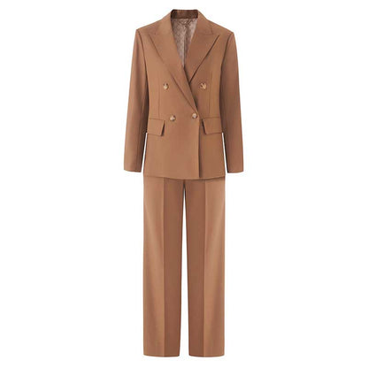 Women's Double-Breasted Pantsuit | Straight-Leg Blazer & Trousers