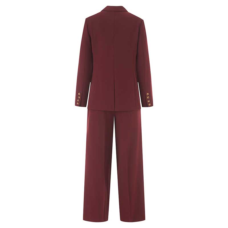 Women's Double-Breasted Pantsuit | Straight-Leg Blazer & Trousers