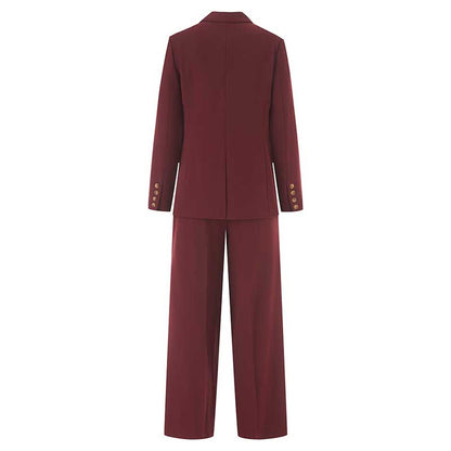 Women's Double-Breasted Pantsuit | Straight-Leg Blazer & Trousers