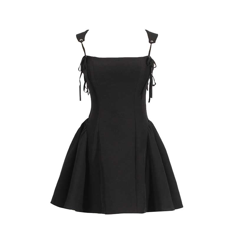 Strapless Mini Dress A Line Lace-Up Short Dress
