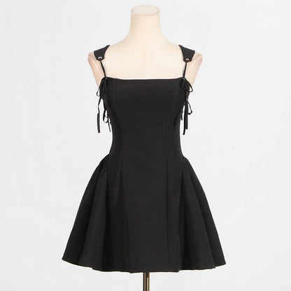 Strapless Mini Dress A Line Lace-Up Short Dress