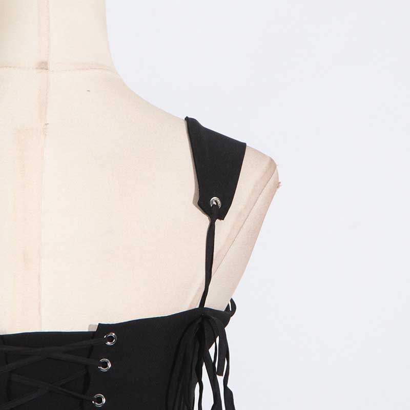 Strapless Mini Dress A Line Lace-Up Short Dress