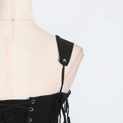 Strapless Mini Dress A Line Lace-Up Short Dress