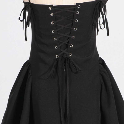 Strapless Mini Dress A Line Lace-Up Short Dress