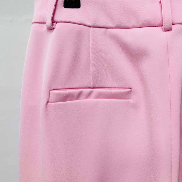 Pink Wedding Suit One Button Bell-bottoms Pantsuit Formal Outfit