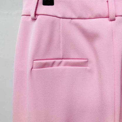 Pink Wedding Suit One Button Bell-bottoms Pantsuit Formal Outfit