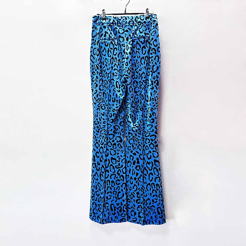 Women's Animal Print Velvet Pantsuit | Slim Fit Blazer & Trousers Set
