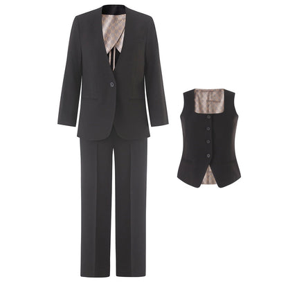 Bridal Wide-Leg Pantsuit 3-Piece Set | Vest & Blazer for Women