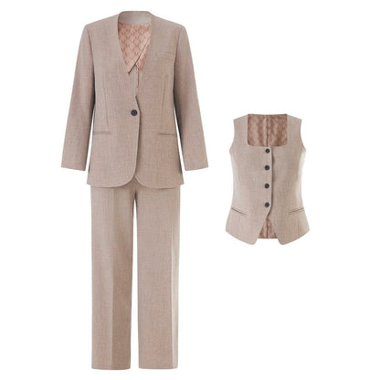 Bridal Wide-Leg Pantsuit 3-Piece Set | Vest & Blazer for Women