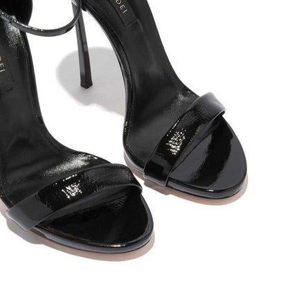 Black Heels Ankle Strappy Heeled Sandals