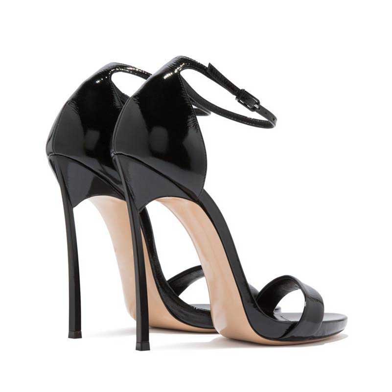 Black Heels Ankle Strappy Heeled Sandals