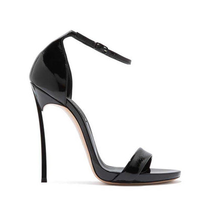 Black Heels Ankle Strappy Heeled Sandals
