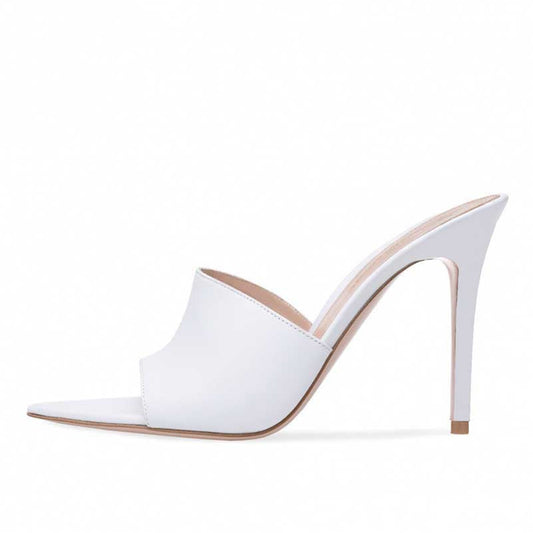 Womens High Heels Mules Peep Toe Stiletto Sandals
