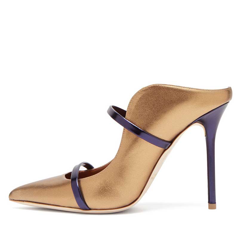 High Heeled Pumps Pointed Toe Strappy Mules Heels