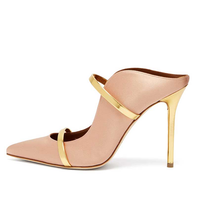 High Heeled Pumps Pointed Toe Strappy Mules Heels