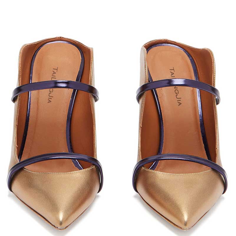 High Heeled Pumps Pointed Toe Strappy Mules Heels