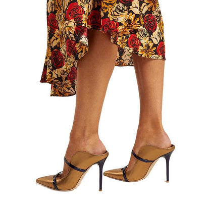 High Heeled Pumps Pointed Toe Strappy Mules Heels