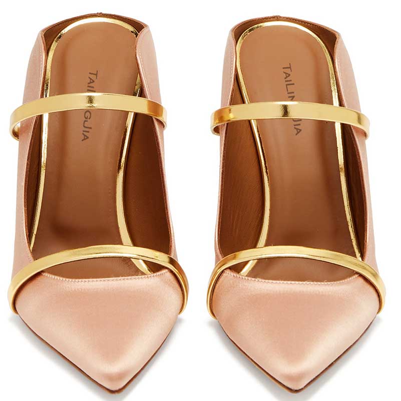 High Heeled Pumps Pointed Toe Strappy Mules Heels