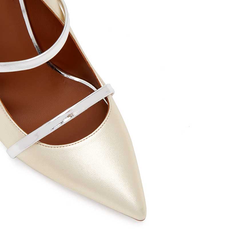 Slip-On Pumps Pointed Toe White Heels