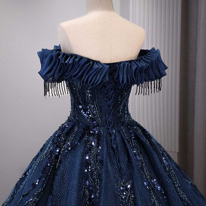 Strapless Ball Gown Rhinestone Off The Shoulder Formal Dresses